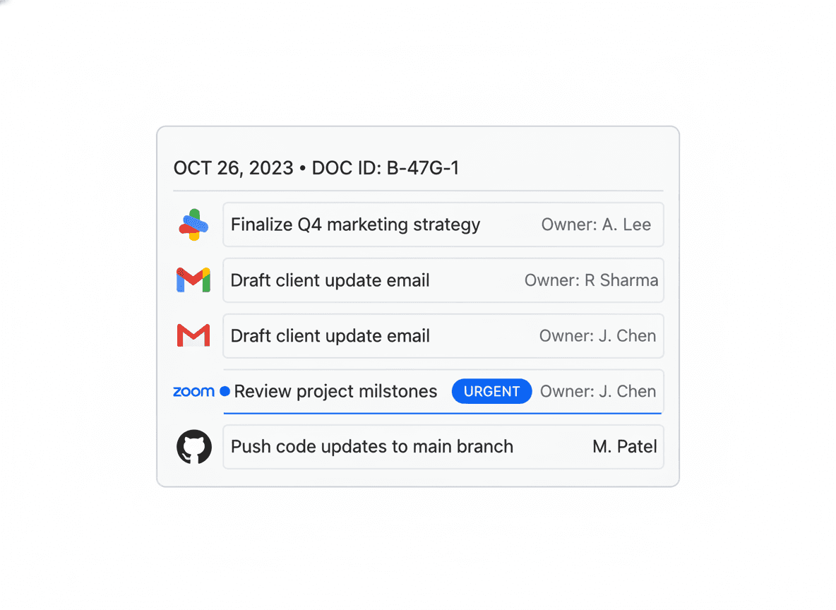 Auto-generated weekly digest of commitments